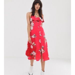 Band of Gypsies ruffle front button down mididress